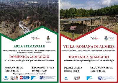Domenica 26 maggio tour guidato alla villa romana di Almese, alla villa romana di Caselette e all’Area Primavalle